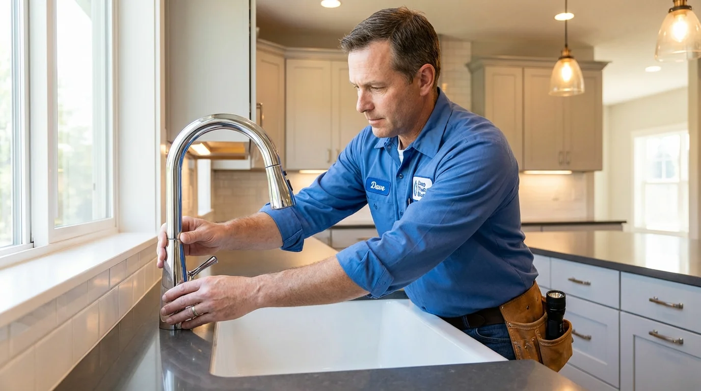 Kitchen faucet installation by Johns Plumbing LLC in Hicksville